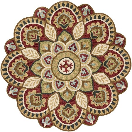 Safavieh 7 x 7 ft. Novelty 604Q Round Area Rug; Red & Taupe NOV604Q-7R